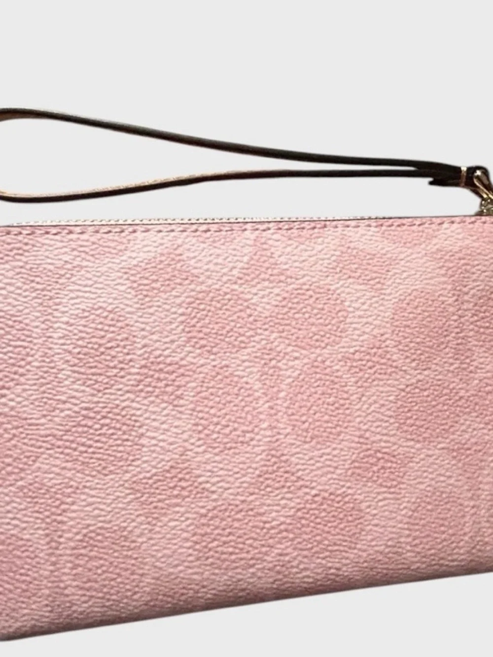 Coach Pink Leather Wristlet with Gold Charm - Picture 2 of 5